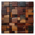 Natural Irregular Solid Wood 3D Backsplash Wood Mosaic Wall Tiles Designs